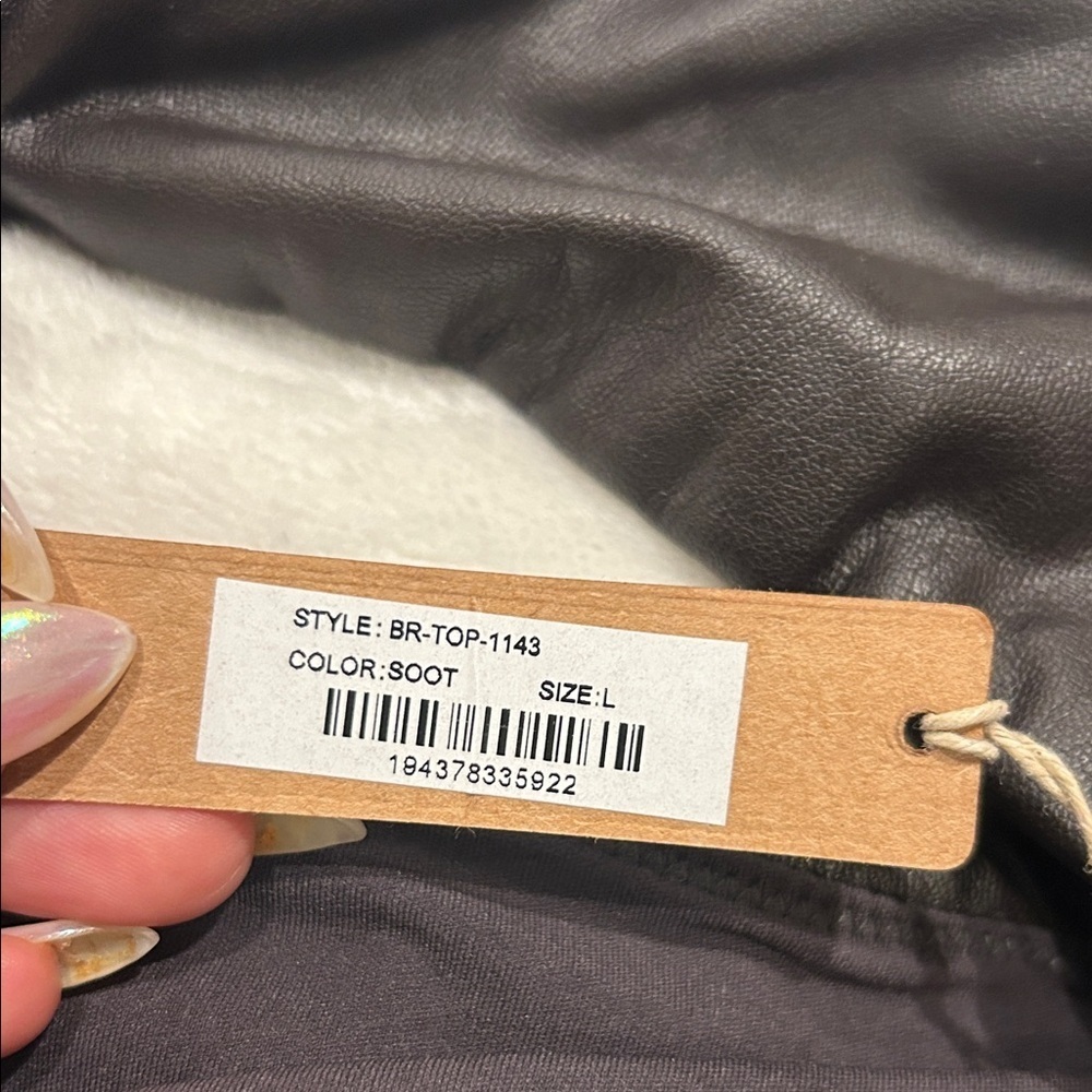SKIMS Brown Faux Leather Bra Sz L - Picture 8 of 8